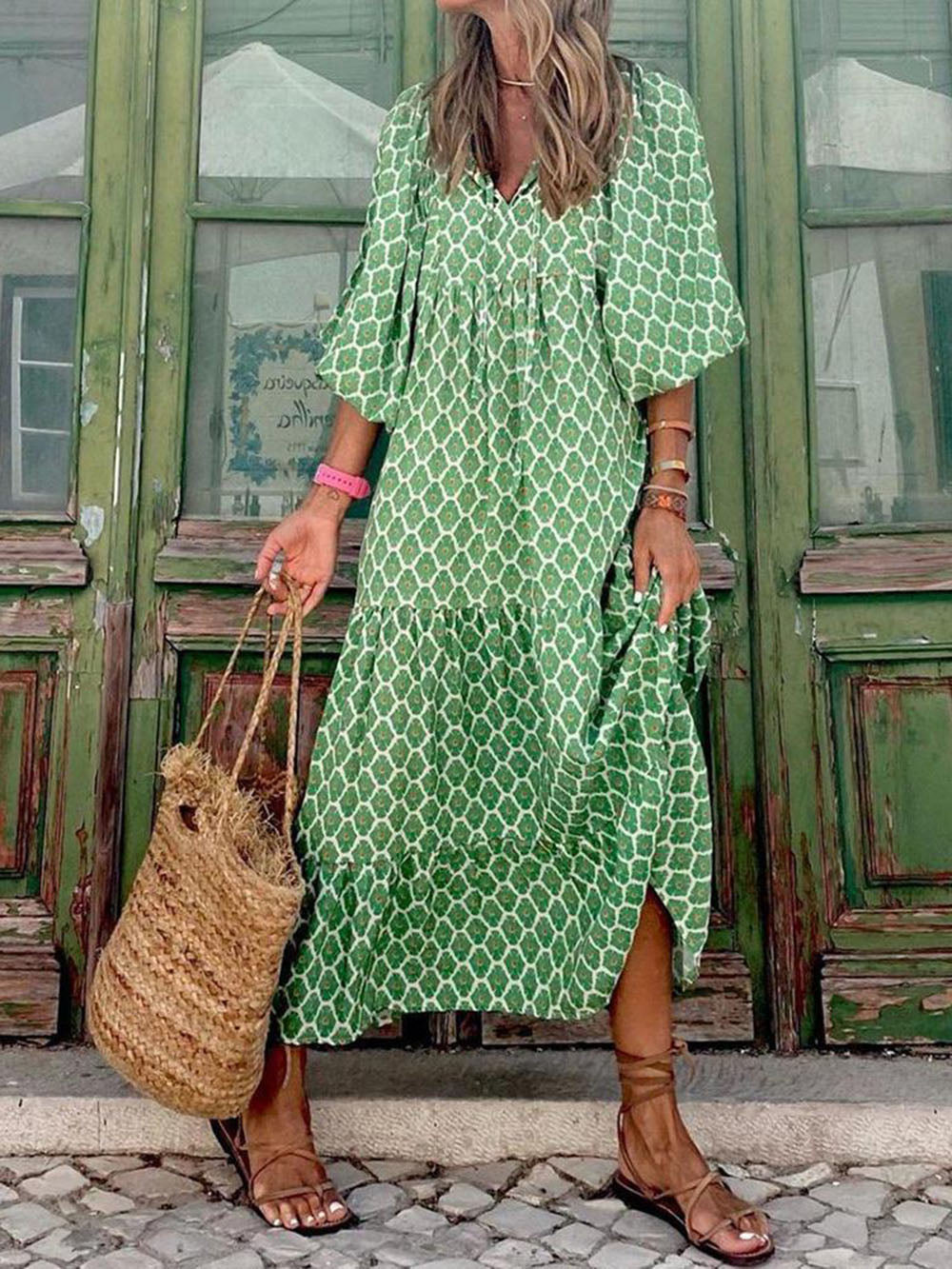 Ingrid™ | Loose Puff Sleeve Maxi Dress