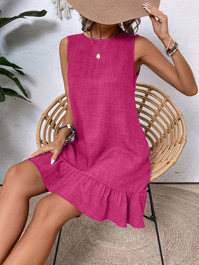 Breezaya Women's Backless Sleeveless Dress With Tie Back Design For Summer Vacation Beach Outfit