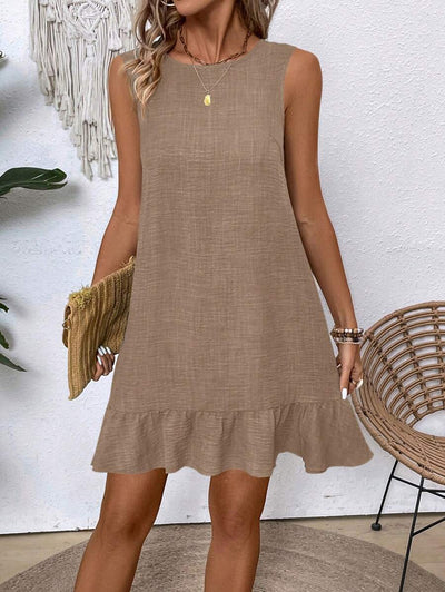 Breezaya Women's Backless Sleeveless Dress With Tie Back Design For Summer Vacation Beach Outfit