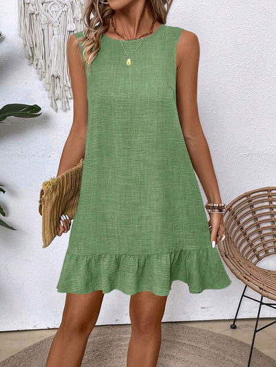 Breezaya Women's Backless Sleeveless Dress With Tie Back Design For Summer Vacation Beach Outfit