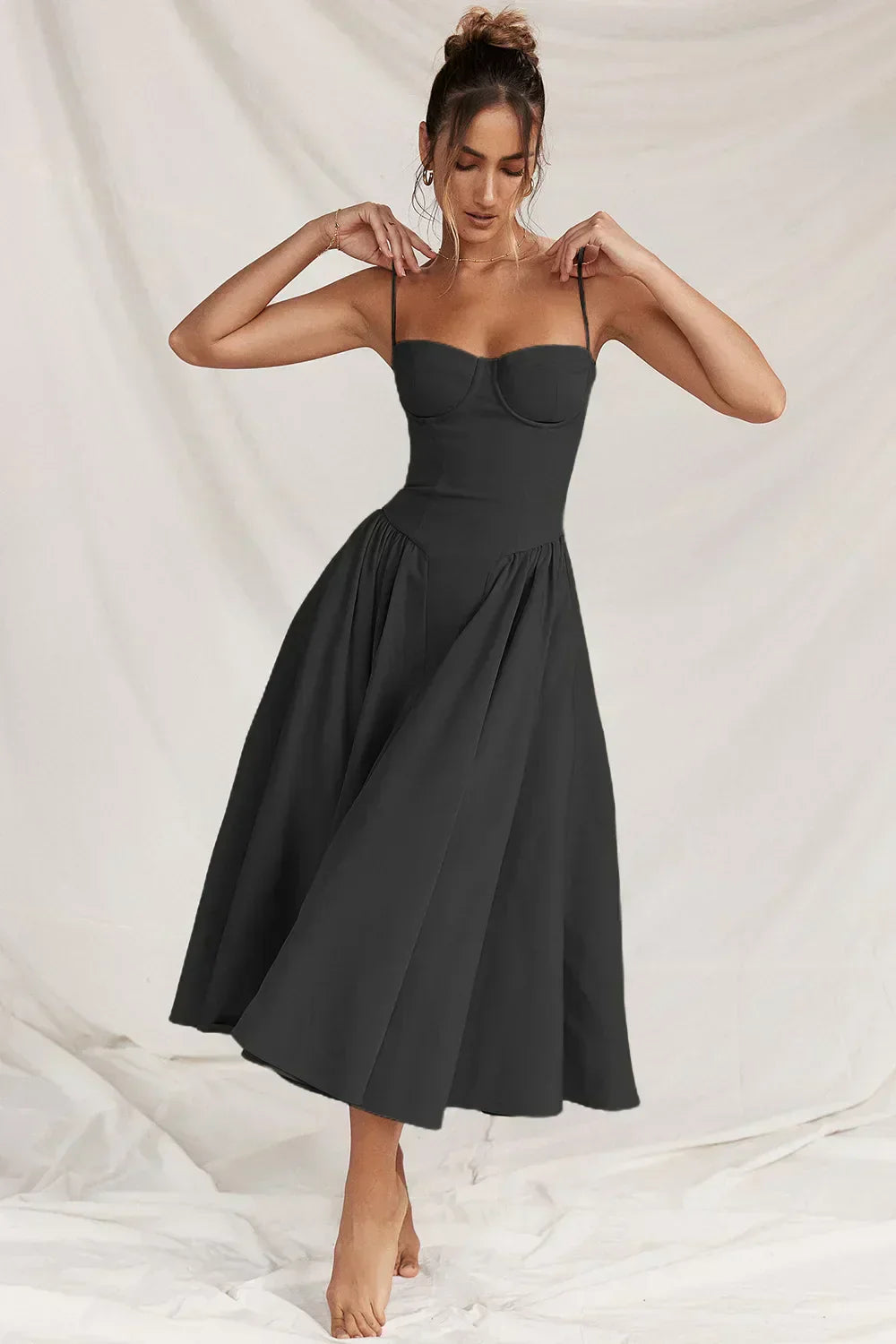 Liana ™ | Sleeveless Corset Midi Dress