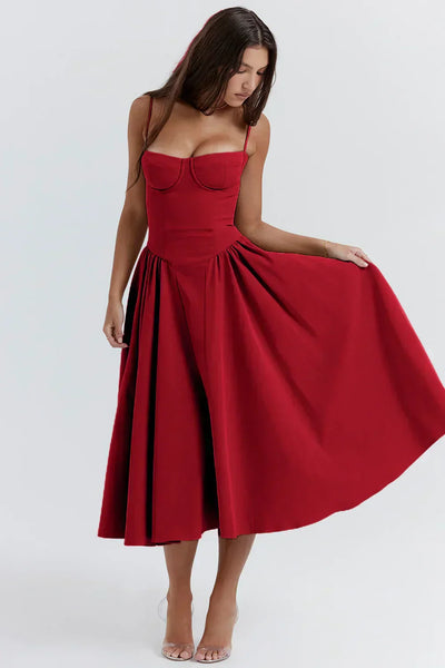 Liana ™ | Sleeveless Corset Midi Dress