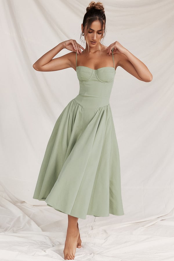 Liana ™ | Sleeveless Corset Midi Dress