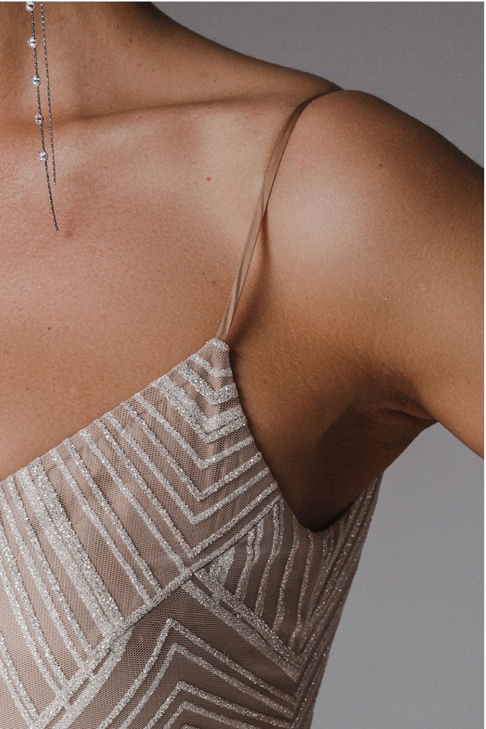 Vela - Stylish V-Neck Spaghetti Strap A-Line Dress