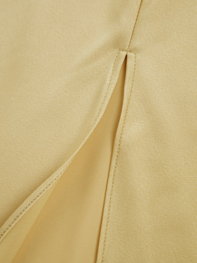 Elegant Satin Maxi with Open Back and Slit Detail