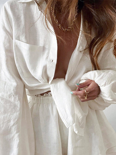 Double-Lined Aegean Shorts and Top Set