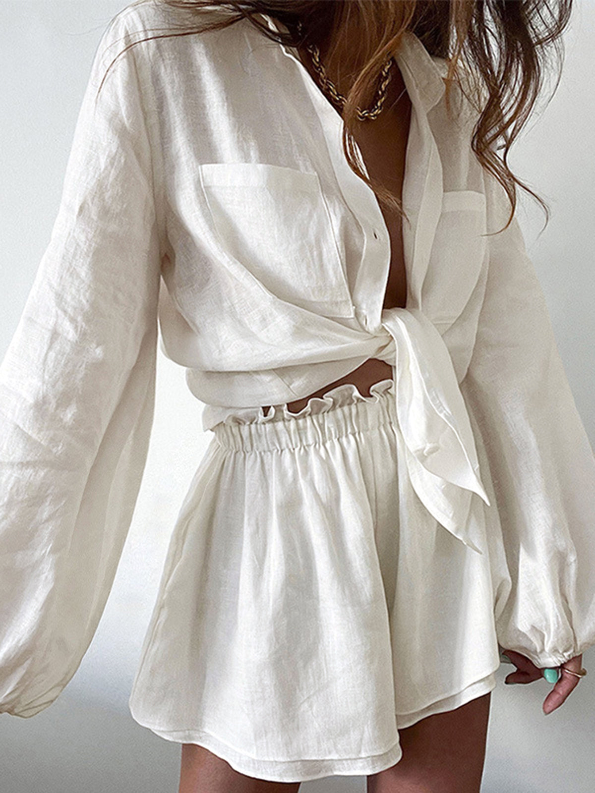 Double-Lined Aegean Shorts and Top Set