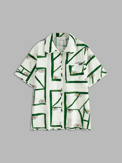 Casual Two-Piece Print Set with Drawstring Shorts