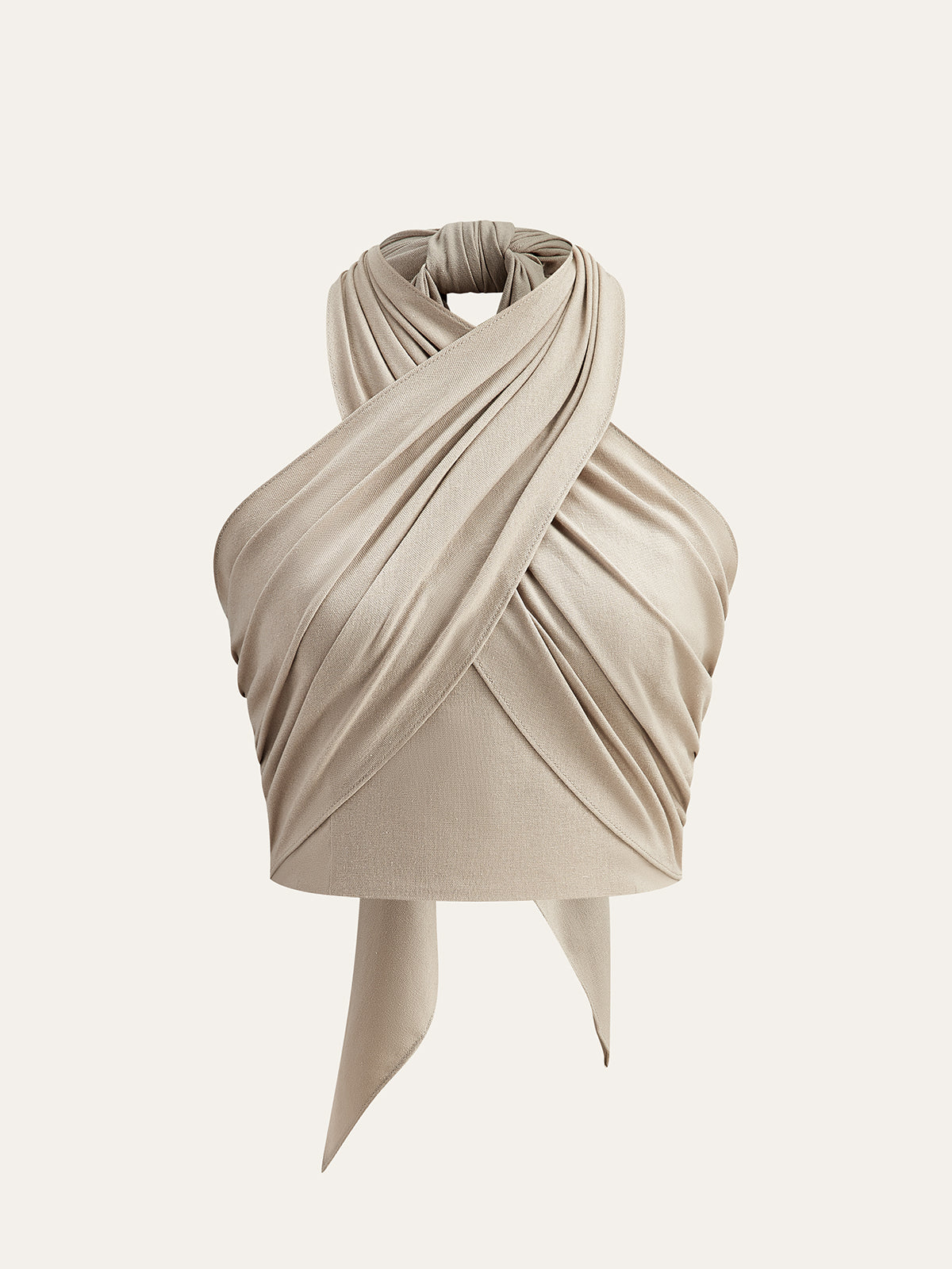 Breathable Cotton-Linen Crisscross Halter Top
