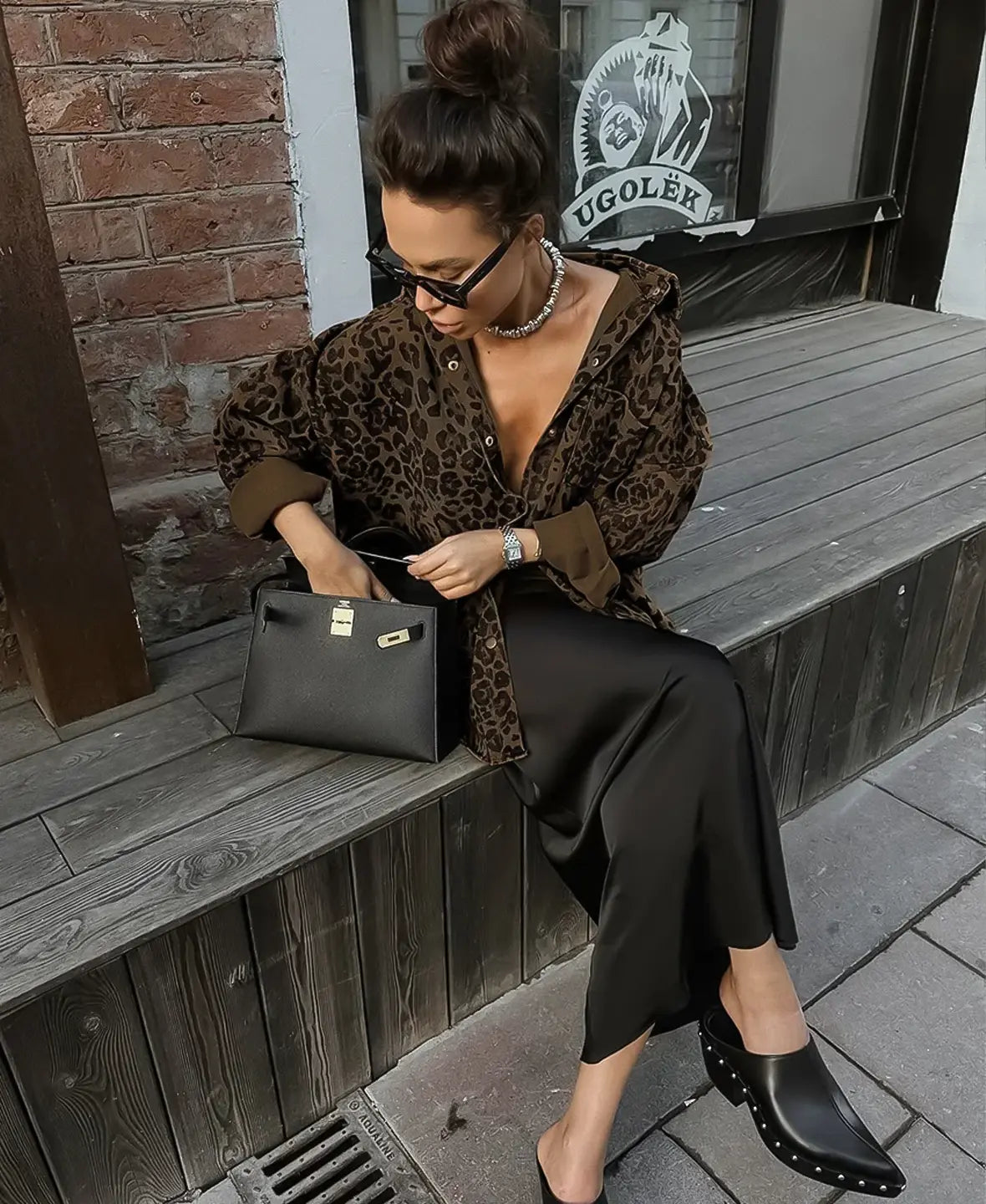 Tasha™ | Leopard Denim Shirt