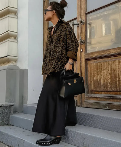 Tasha™ | Leopard Denim Shirt