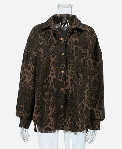 Tasha™ | Leopard Denim Shirt