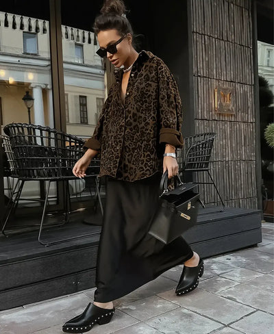 Tasha™ | Leopard Denim Shirt