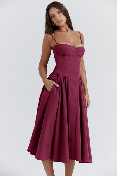 Liana ™ | Sleeveless Corset Midi Dress