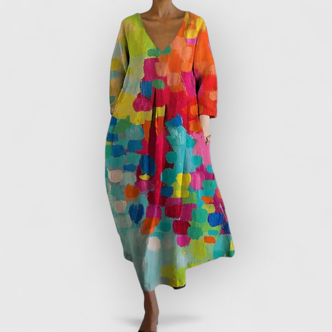 Anastasia™ | Colorful V-Neck Dress
