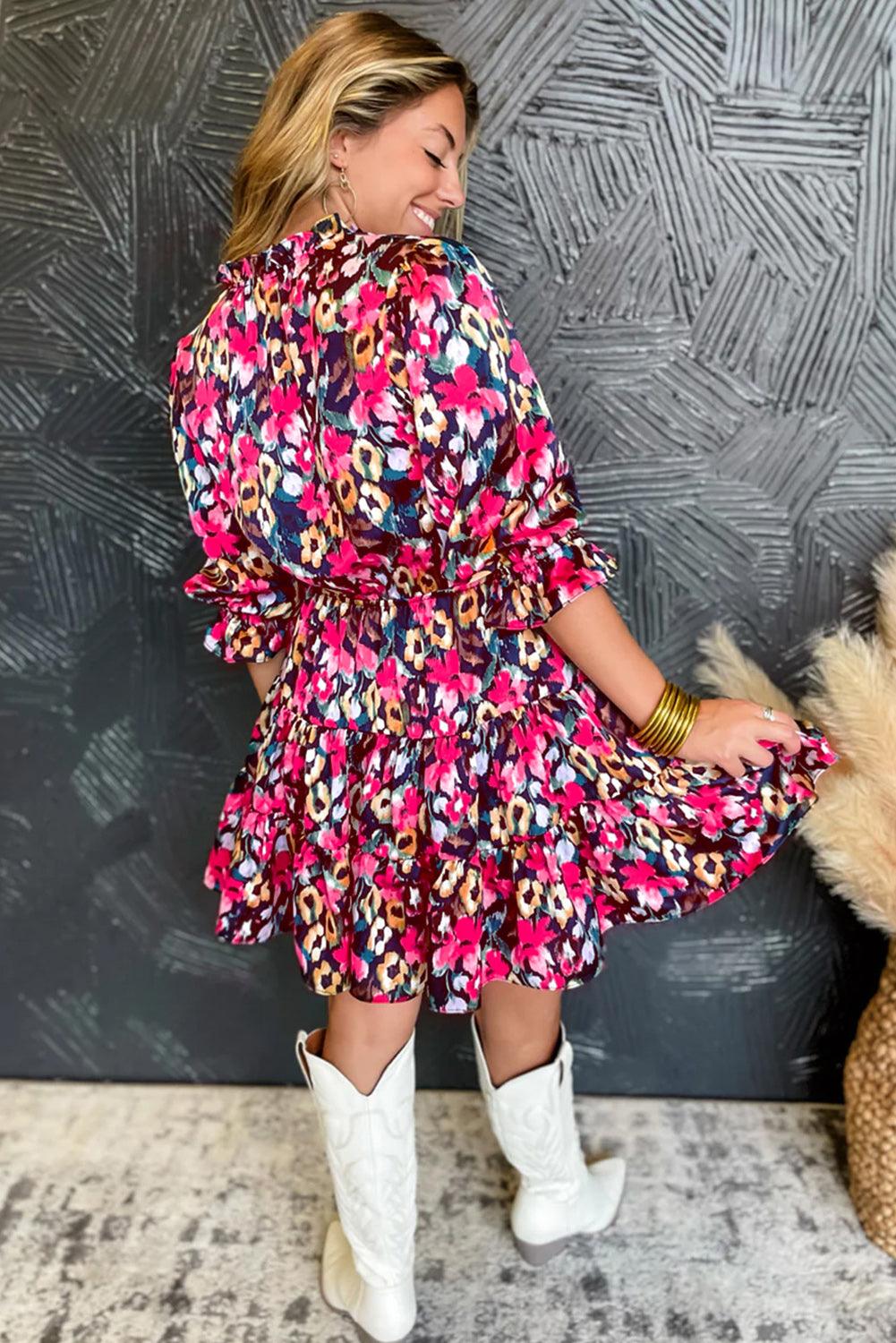 Yara™ | Layered Dress with Flowers and Ruffles