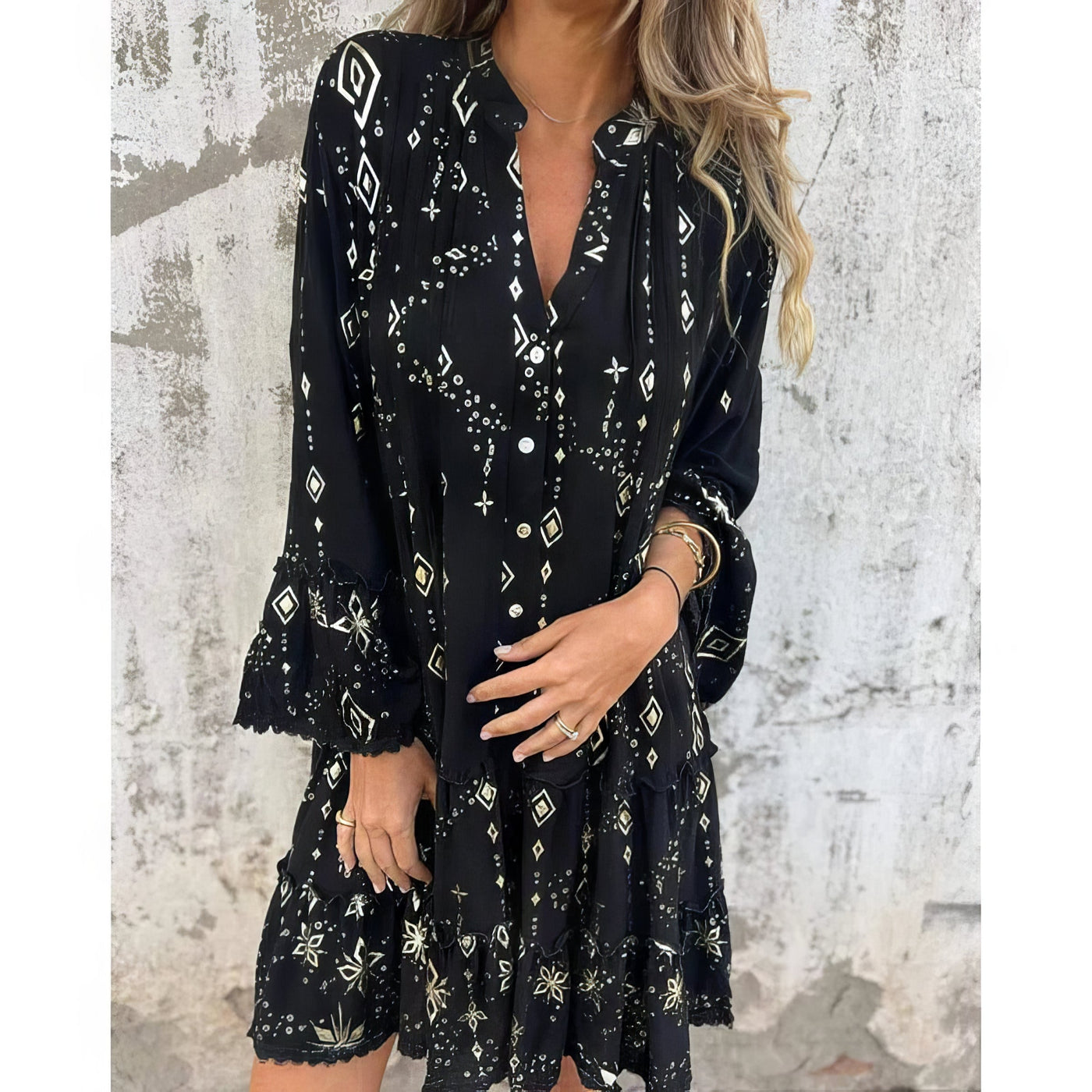 Mara ™ | Trendy Long Sleeve Mini Dress