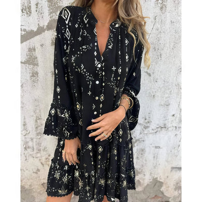 Mara ™ | Trendy Long Sleeve Mini Dress